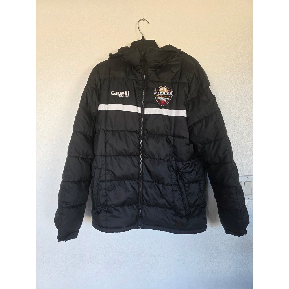 Capelli Sport Florida Premier FC Black Puffer Jacket Hooded Mens Size Medium